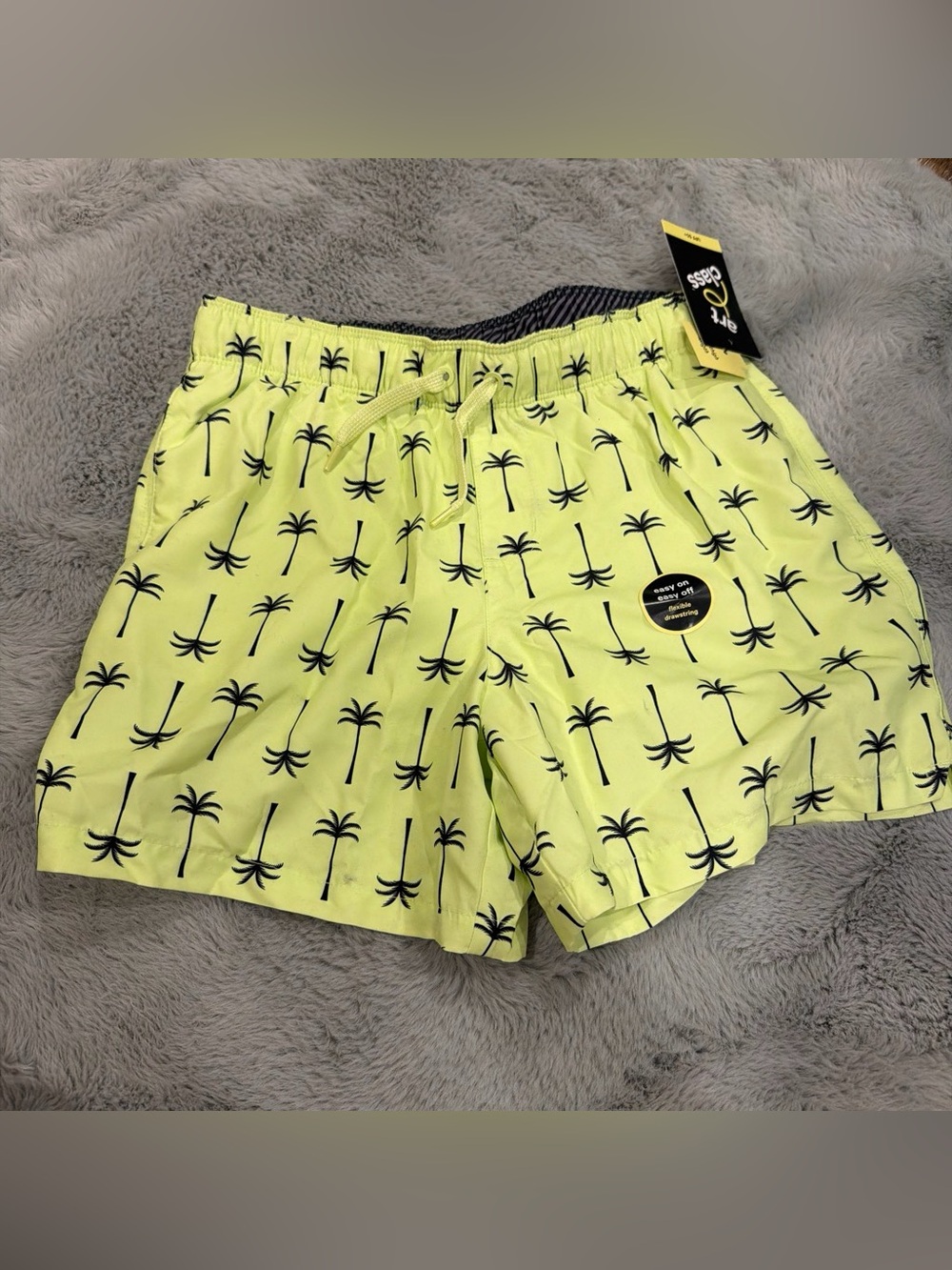 Art class Neon Yellow Palm Tree Swim Trunks